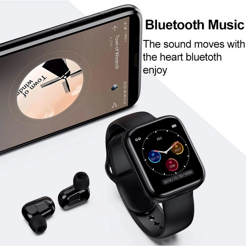2 in 1 Smart Watch Wireless Bluetooth Earphones