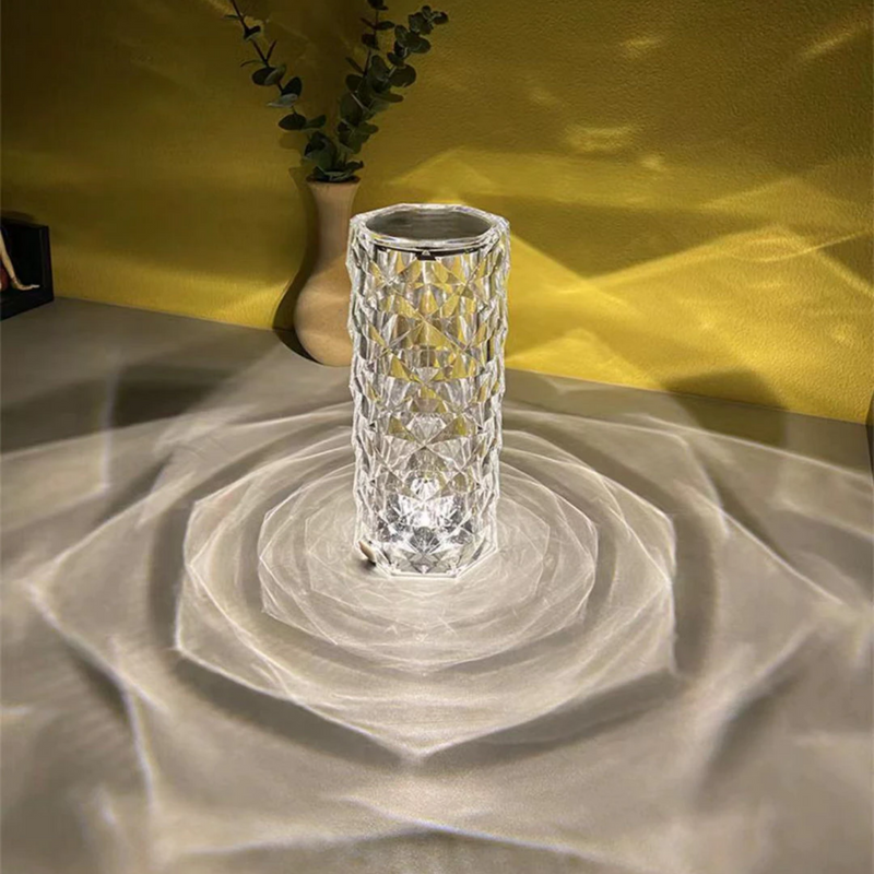 LED Crystal Rose Vortex Table Lamp