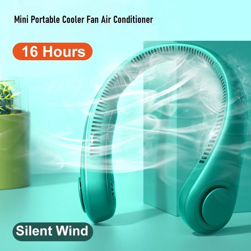 Neck Cooler Fan Bladeless Hanging Neckband AC Cooler with Battery
