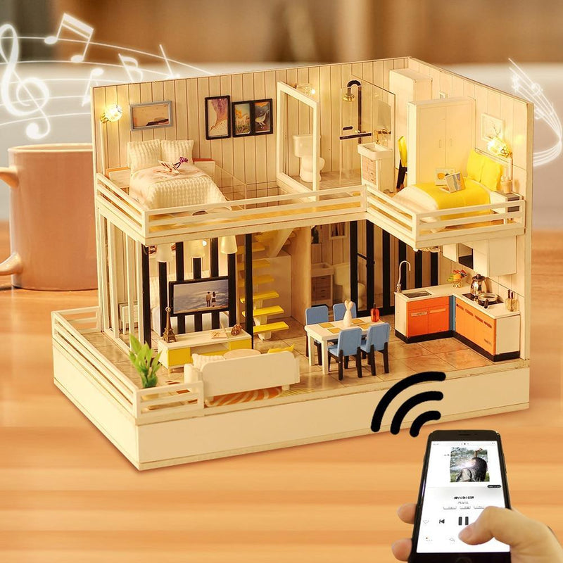 Bluetooth Wooden Doll House Set